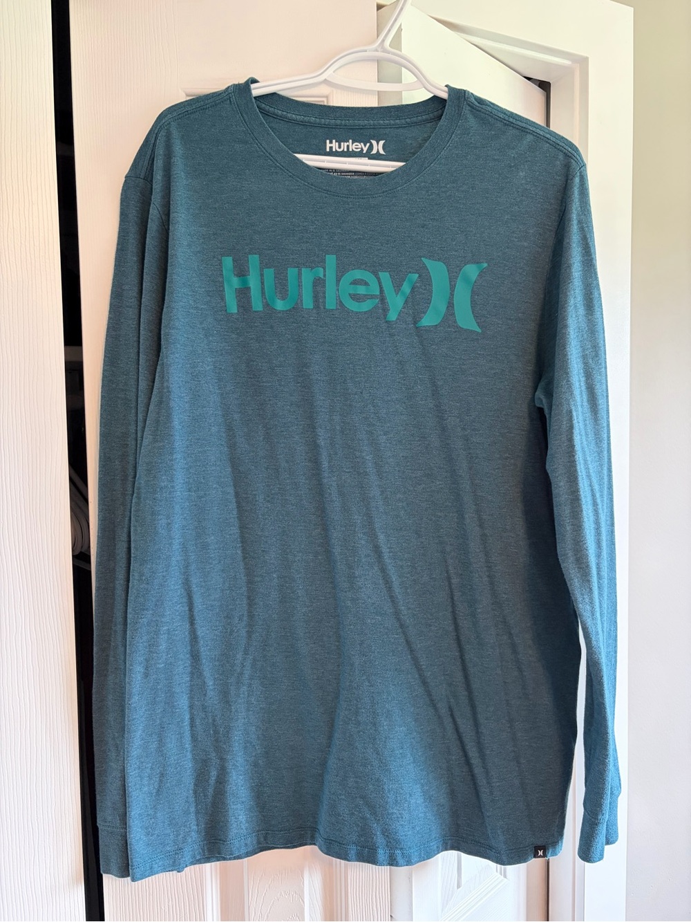 Hurley Teal Blue Long Sleeve Logo Shirt